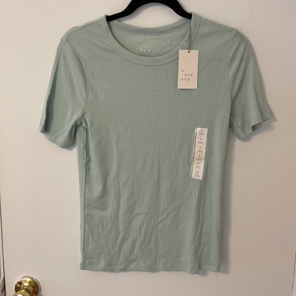 Mint fitted short sleeve top